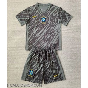 Brasile Portiere Prima Maglia Bambino Copa America 2024 Manica Corta (+ Pantaloni corti)